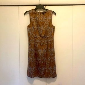 BANANA REPUBLIC, 6: Floral Gray Copper/Brown Dress